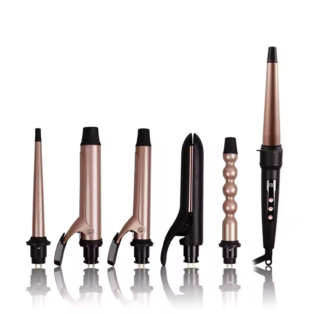 6 in 1 Ceramic Curling Wand Set for All Hairstyles