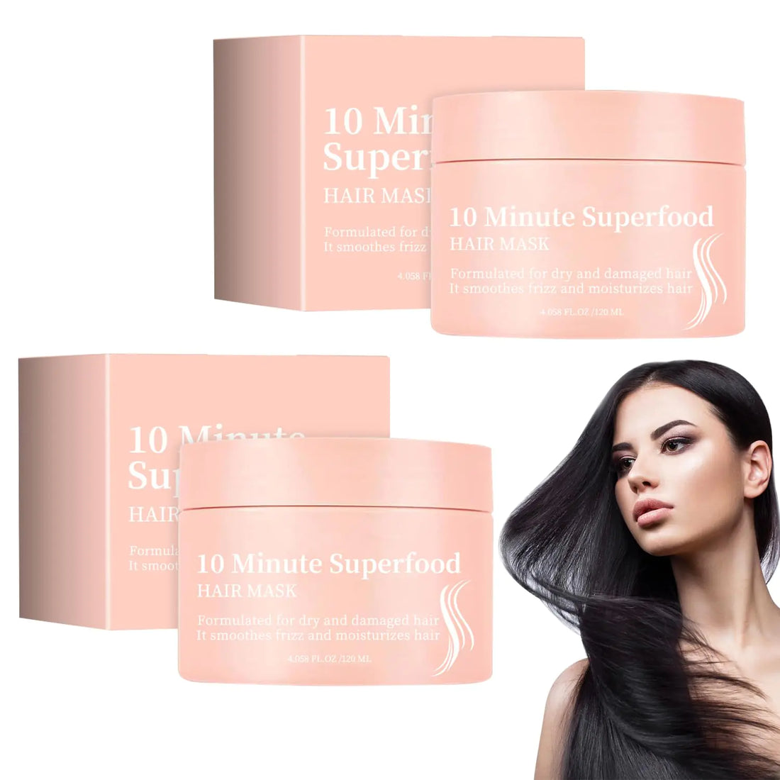 (Copy) 10 Minute Vitamin Infusions Hair Mask Superfood Hair Mask - Moisturizing Hair Mask for Damaged Hair Hair for Thicker Fuller and Shiny Hair(2pcs)