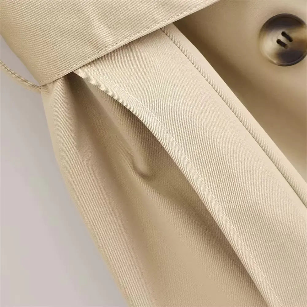 Elegant Belted Long Trench Coat